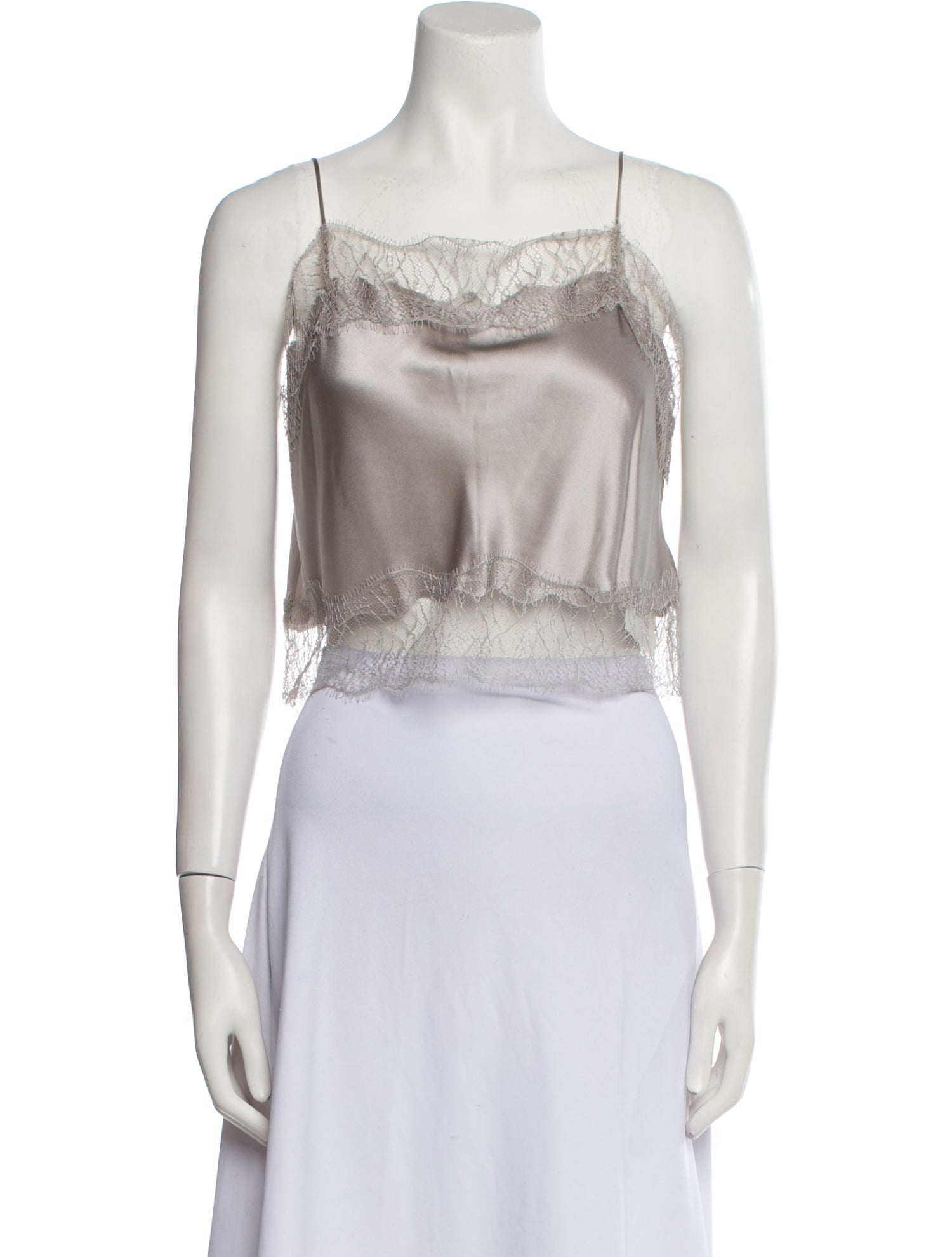 Sablyn Silk Square Neckline Crop Top