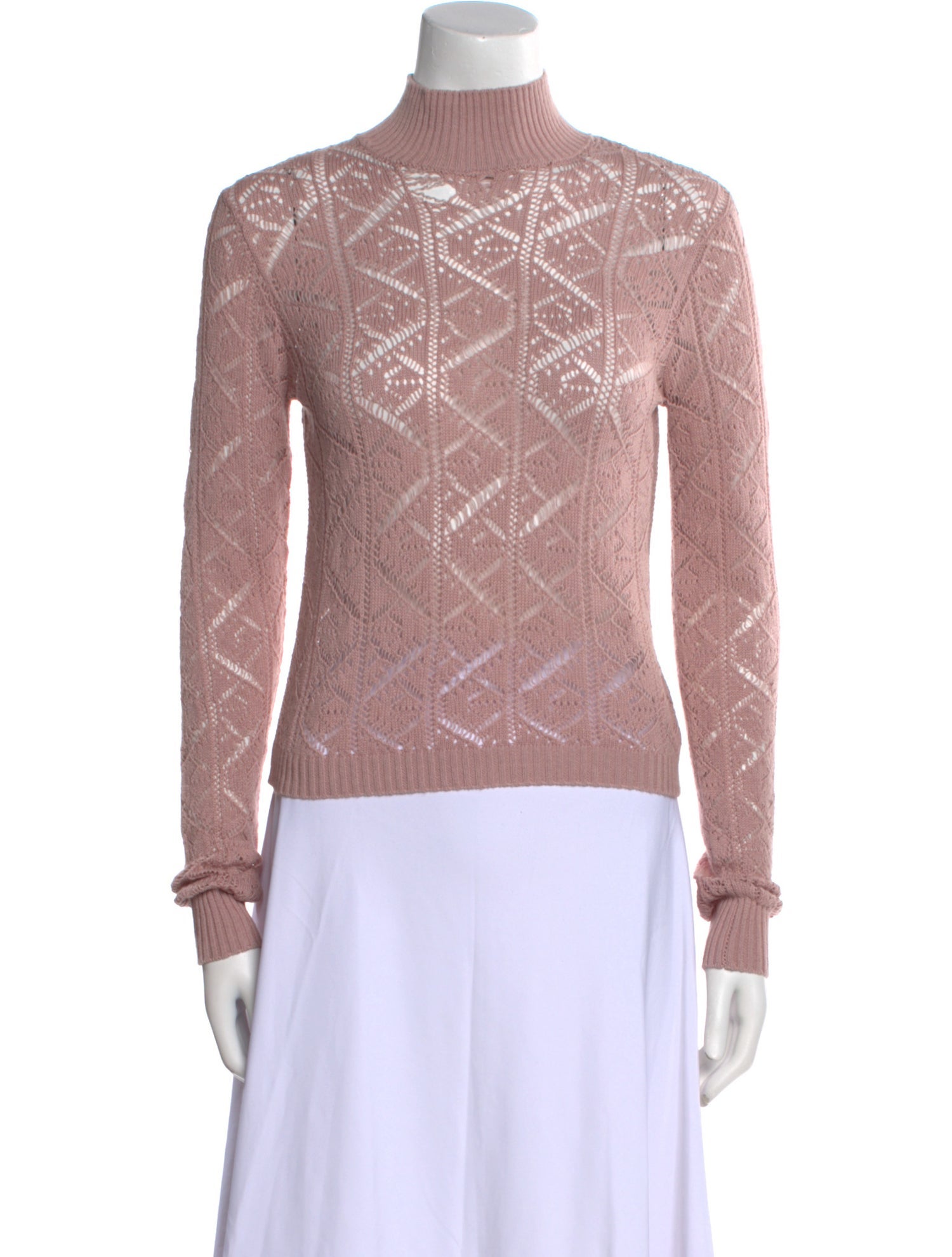 Sablyn Lace Pattern Mock Neck Sweater