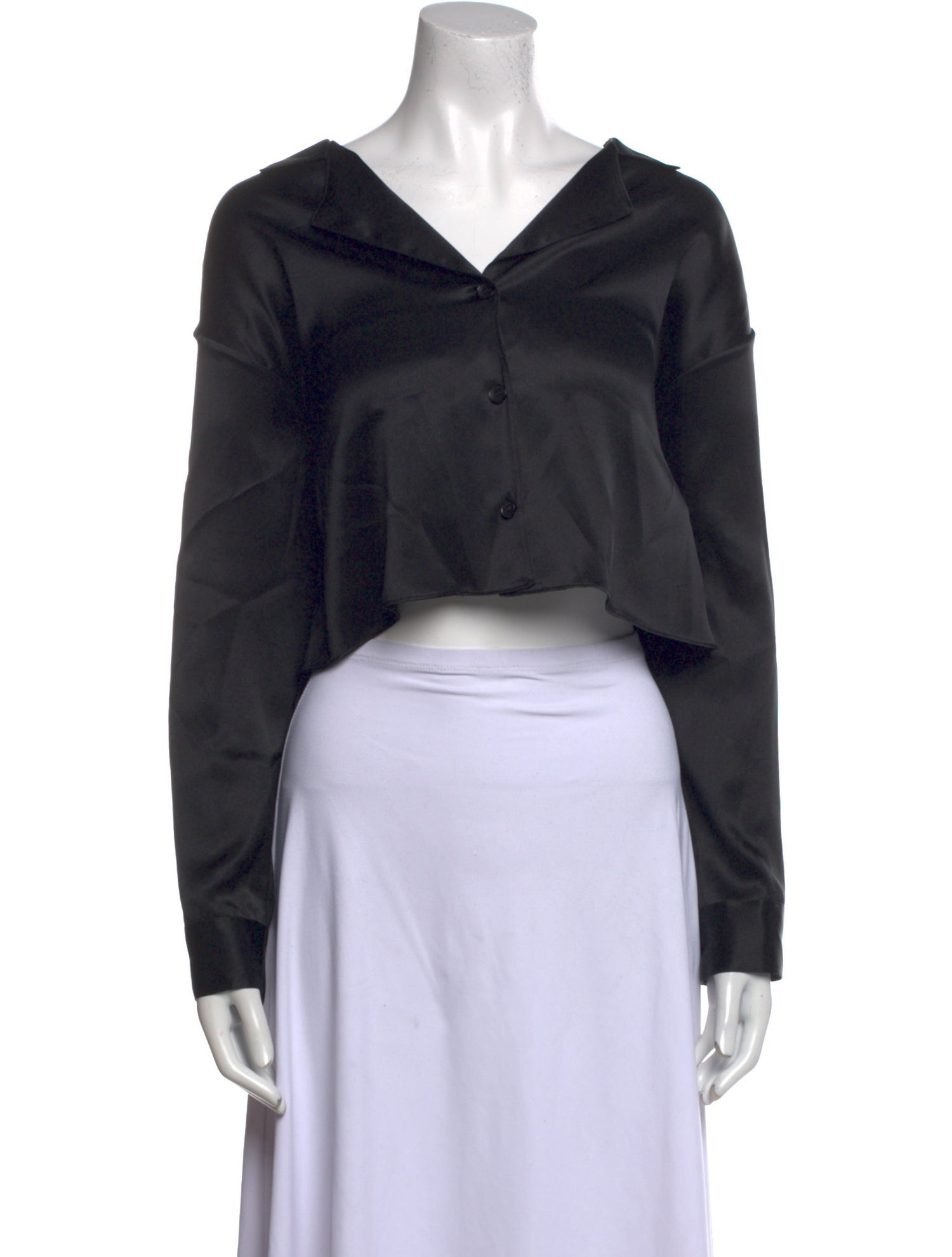 Sablyn Silk V-Neck Crop Top