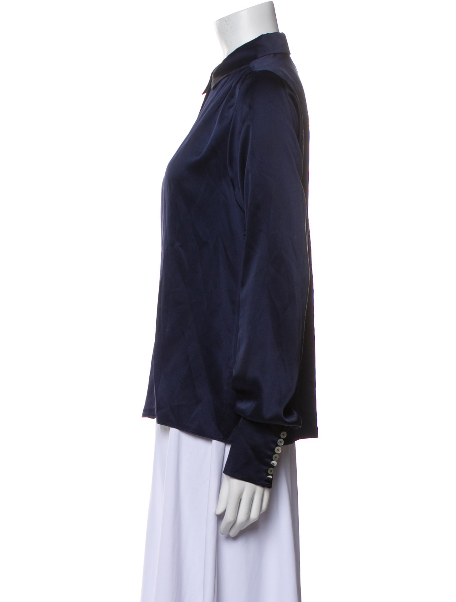 Sablyn Silk Long Sleeve Button-Up Top