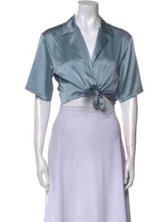 Sablyn Silk Short Sleeve Crop Top