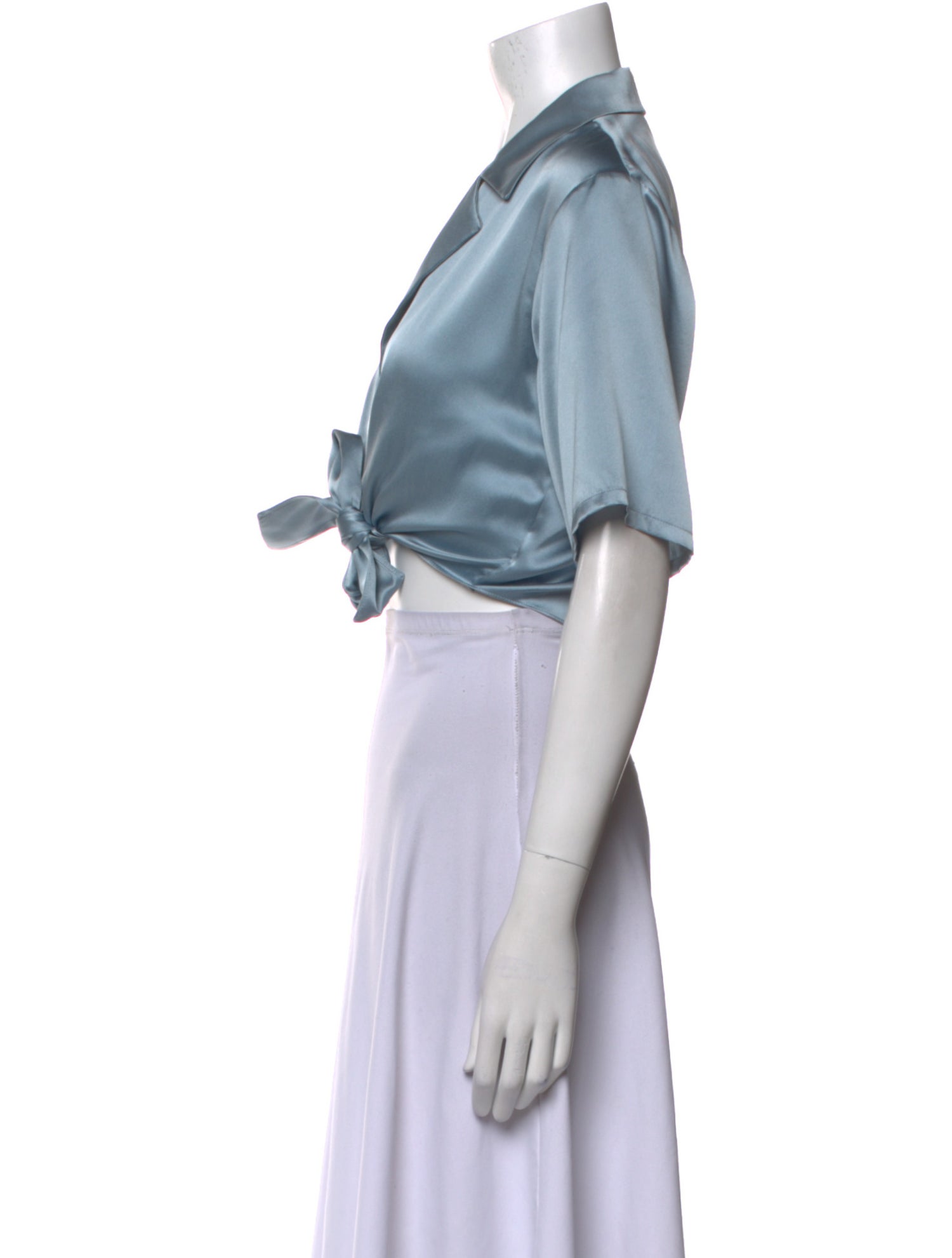 Sablyn Silk Short Sleeve Crop Top