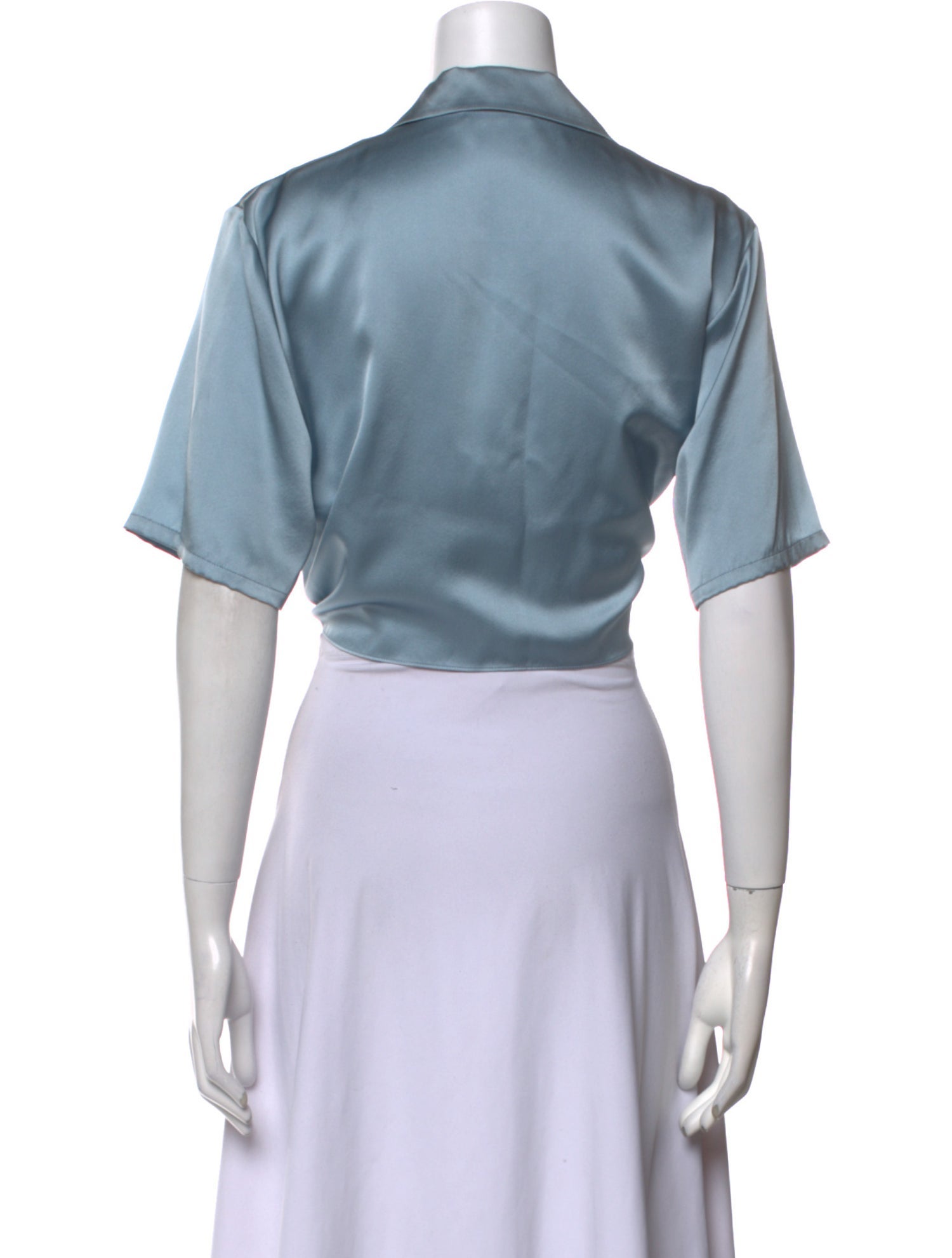 Sablyn Silk Short Sleeve Crop Top