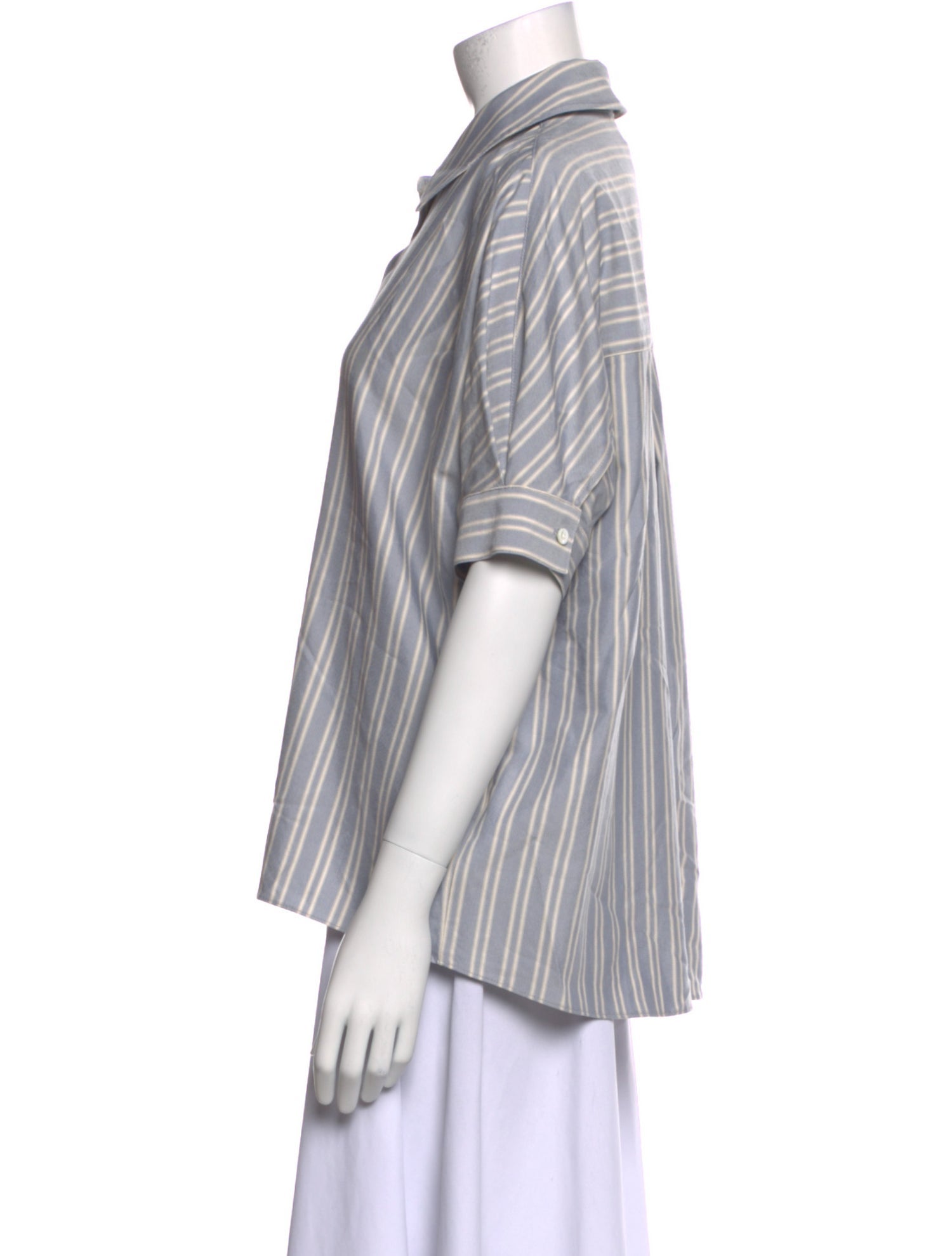 Sablyn Striped Short Sleeve Button-Up Top w/ Tags