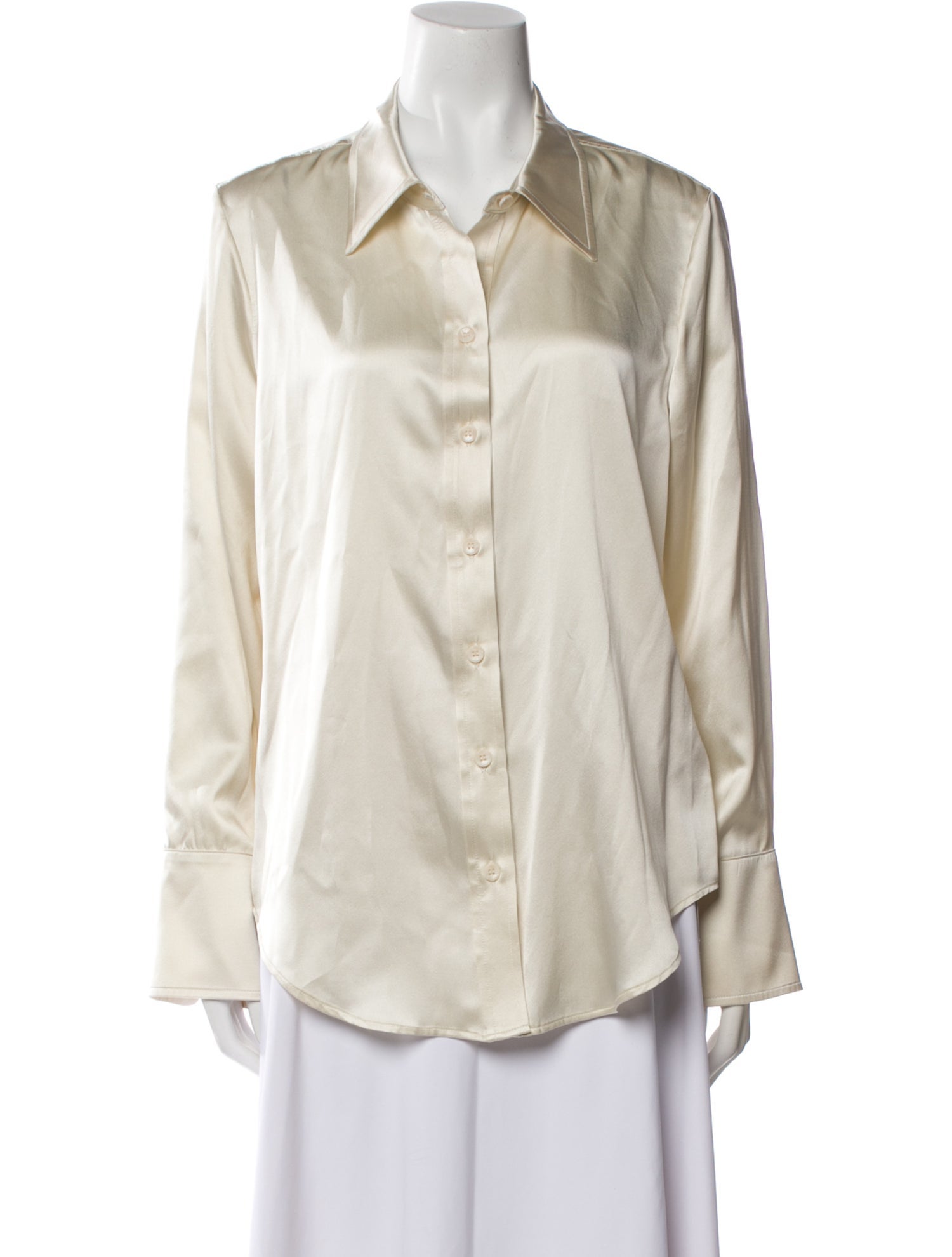 Sablyn Silk Long Sleeve Button-Up Top
