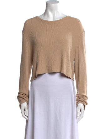 Sablyn Scoop Neck Long Sleeve Crop Top