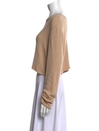 Sablyn Scoop Neck Long Sleeve Crop Top