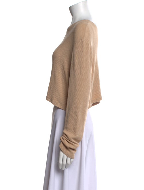 Sablyn Scoop Neck Long Sleeve Crop Top