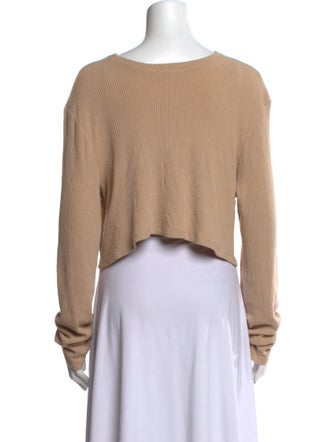 Sablyn Scoop Neck Long Sleeve Crop Top