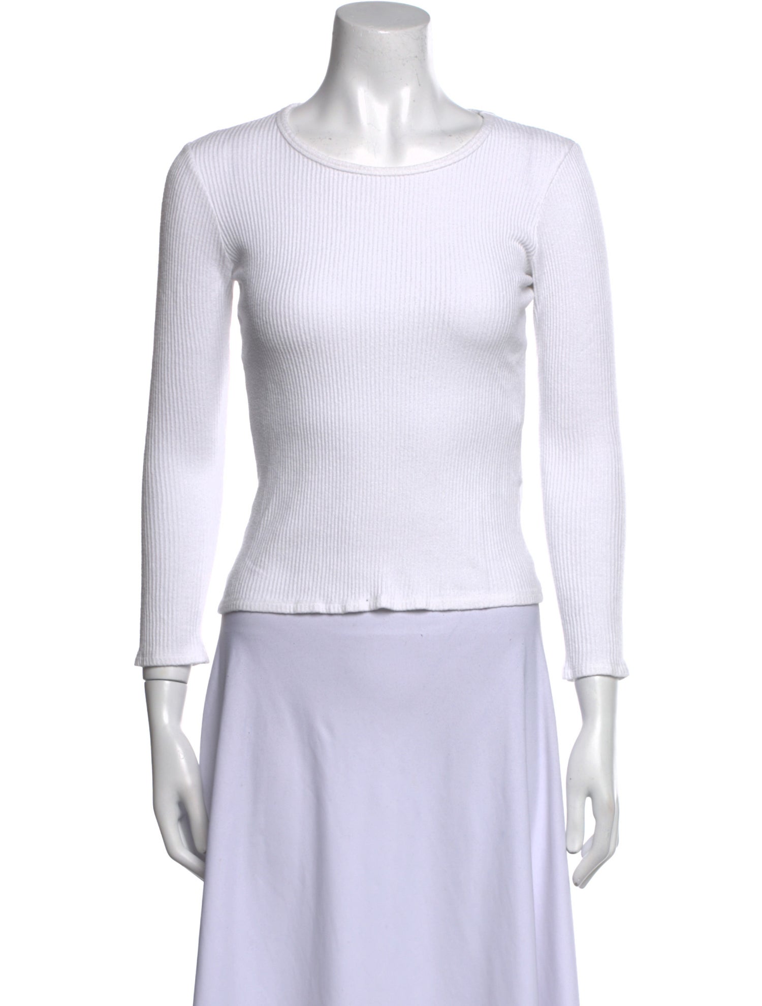 Sablyn Scoop Neck Three-Quarter Sleeve Crop Top