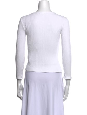 Sablyn Scoop Neck Three-Quarter Sleeve Crop Top