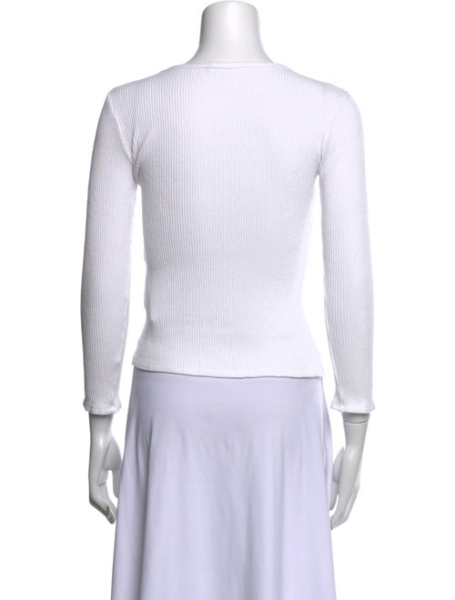 Sablyn Scoop Neck Three-Quarter Sleeve Crop Top