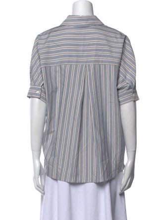 Sablyn Striped Short Sleeve Button-Up Top