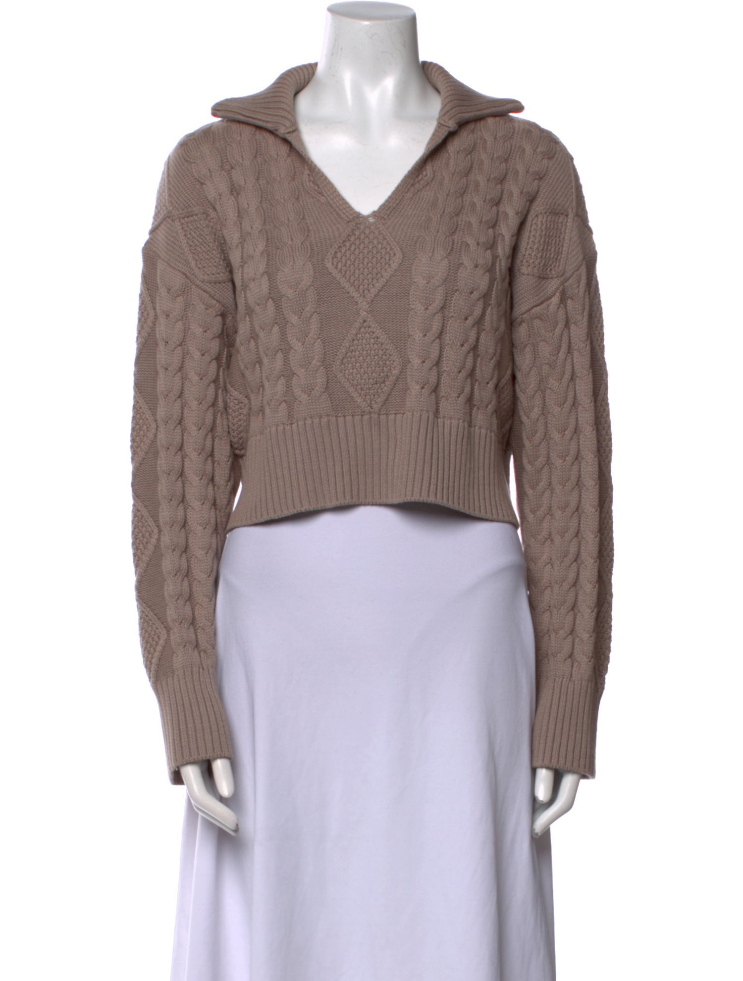 Sablyn V-Neck Long Sleeve Crop Top