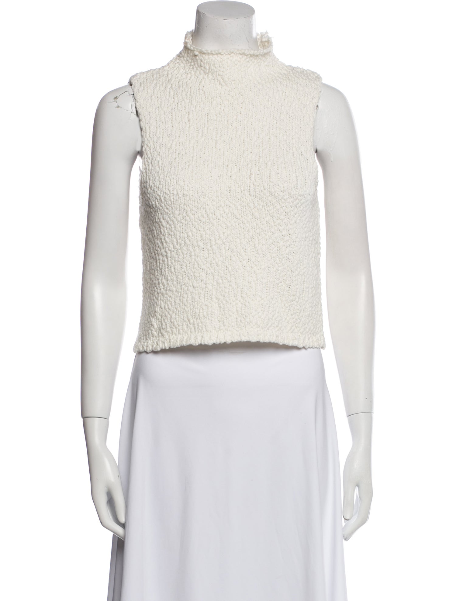 Sablyn Turtleneck Sleeveless Crop Top