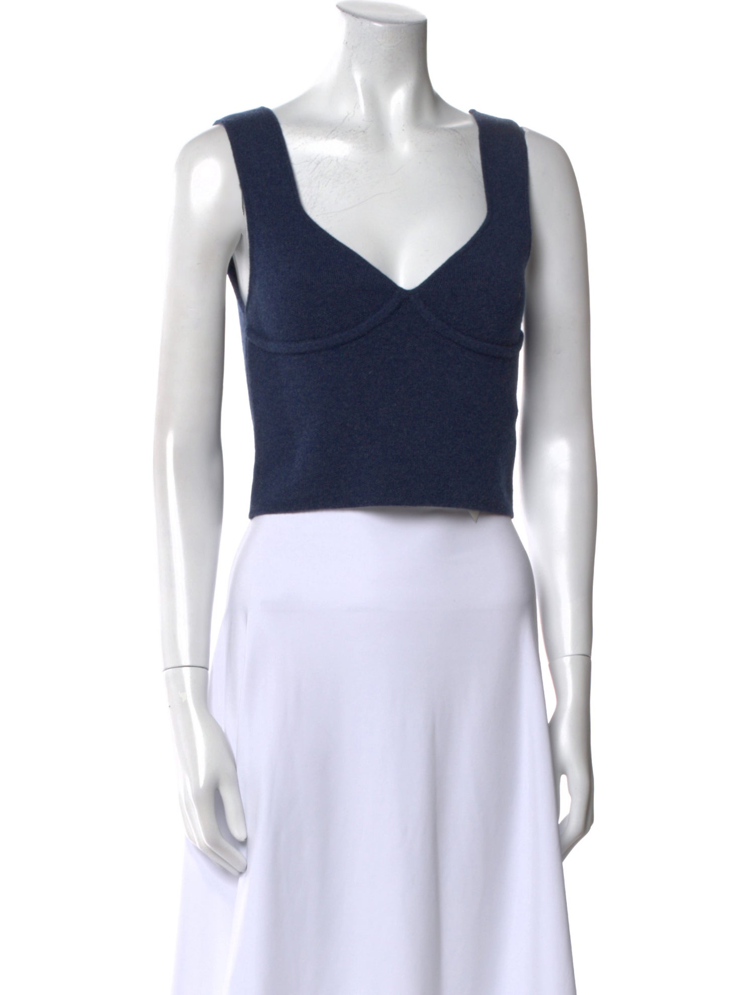 Sablyn Wool V-Neck Crop Top