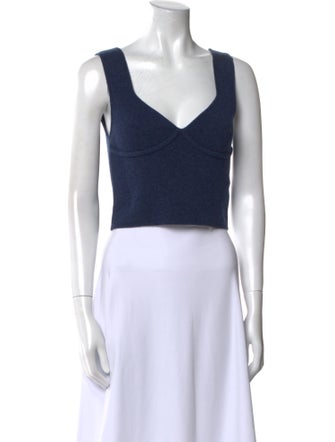 Sablyn Wool V-Neck Crop Top