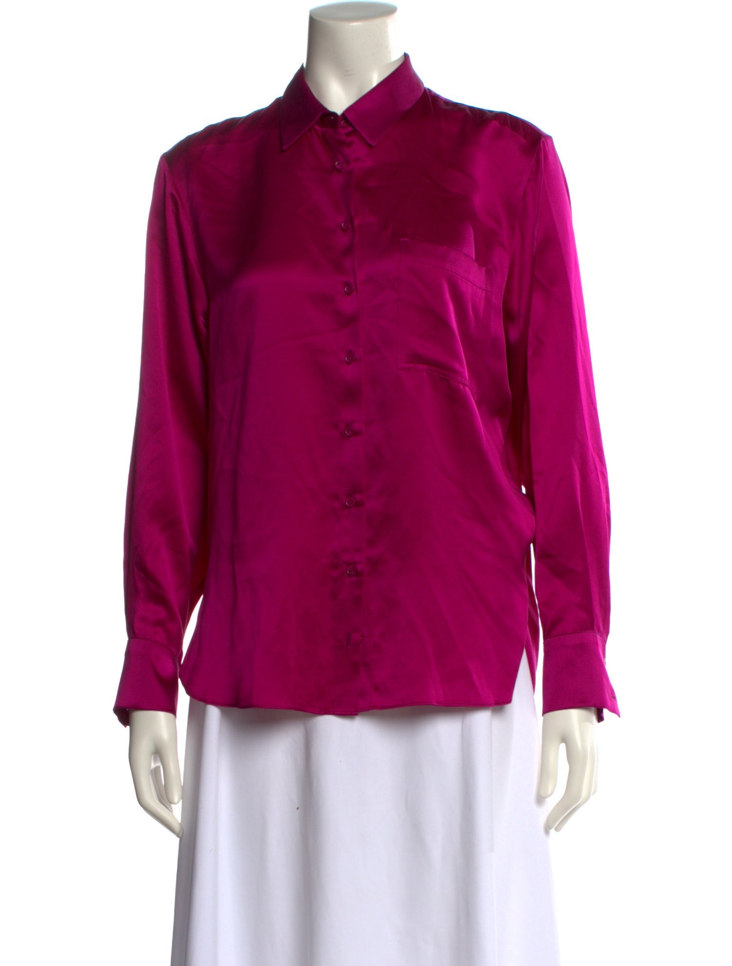 Sablyn Silk Long Sleeve Button-Up Top