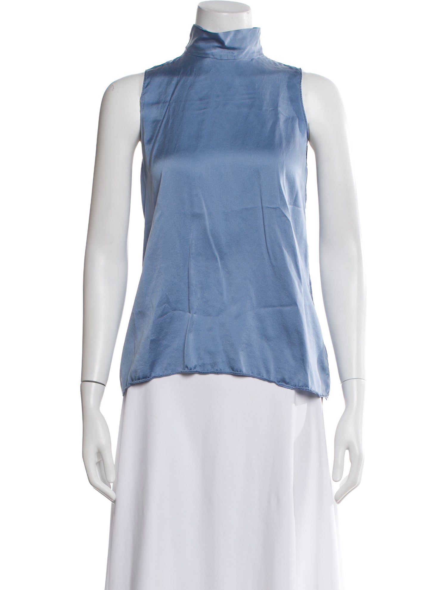 Sablyn Silk Mock Neck Top