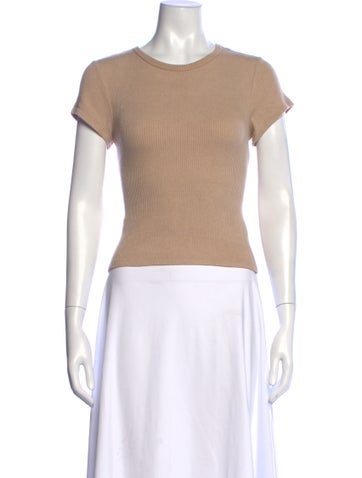 Pre-owned Sablyn Crew Neck Short Sleeve T-shirt In Neutral