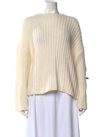Pre-owned Sablyn Cashmere Crew Neck Sweater In White