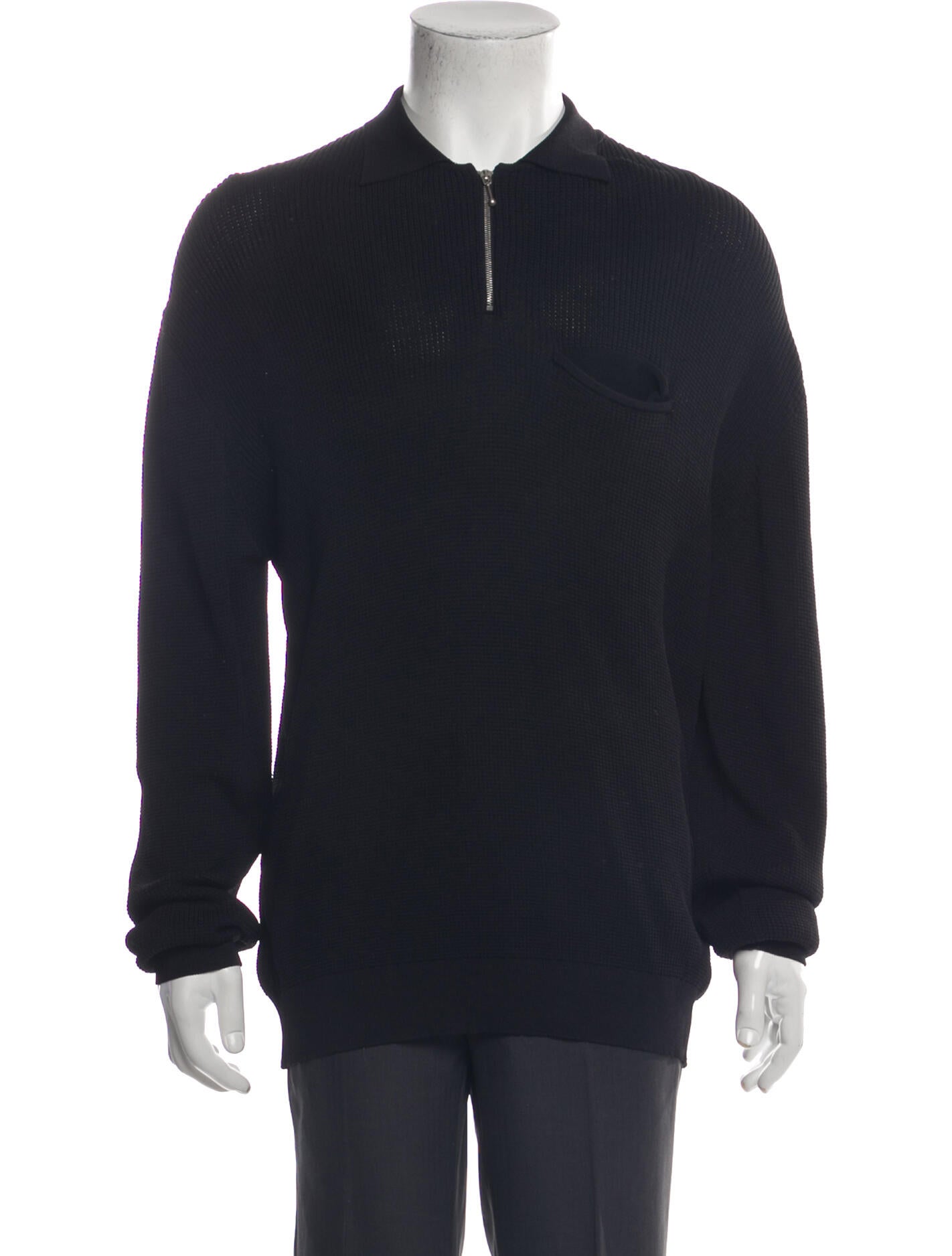 Second/Layer Collar Long Sleeve Polo Sweater