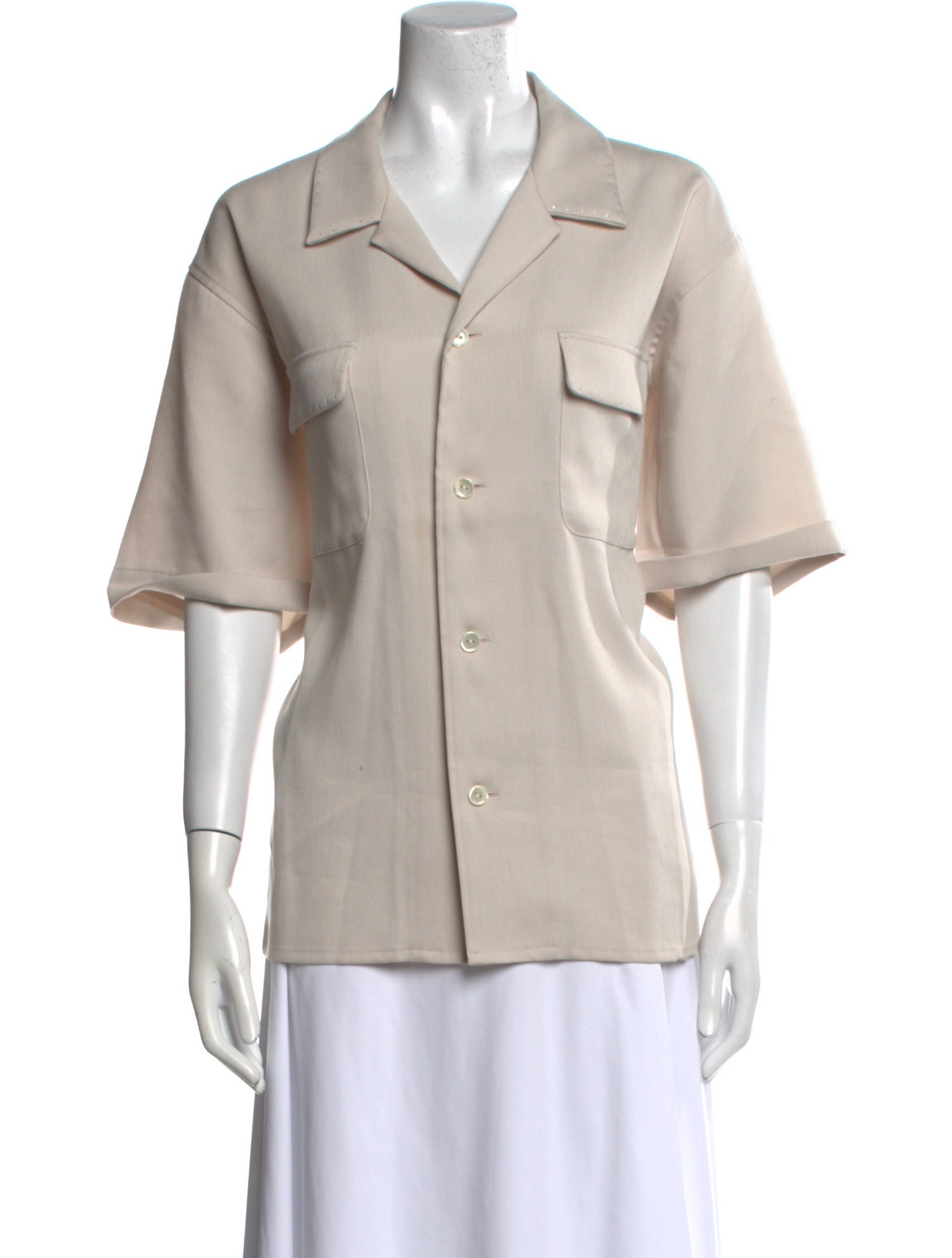 Second/Layer Short Sleeve Button-Up Top