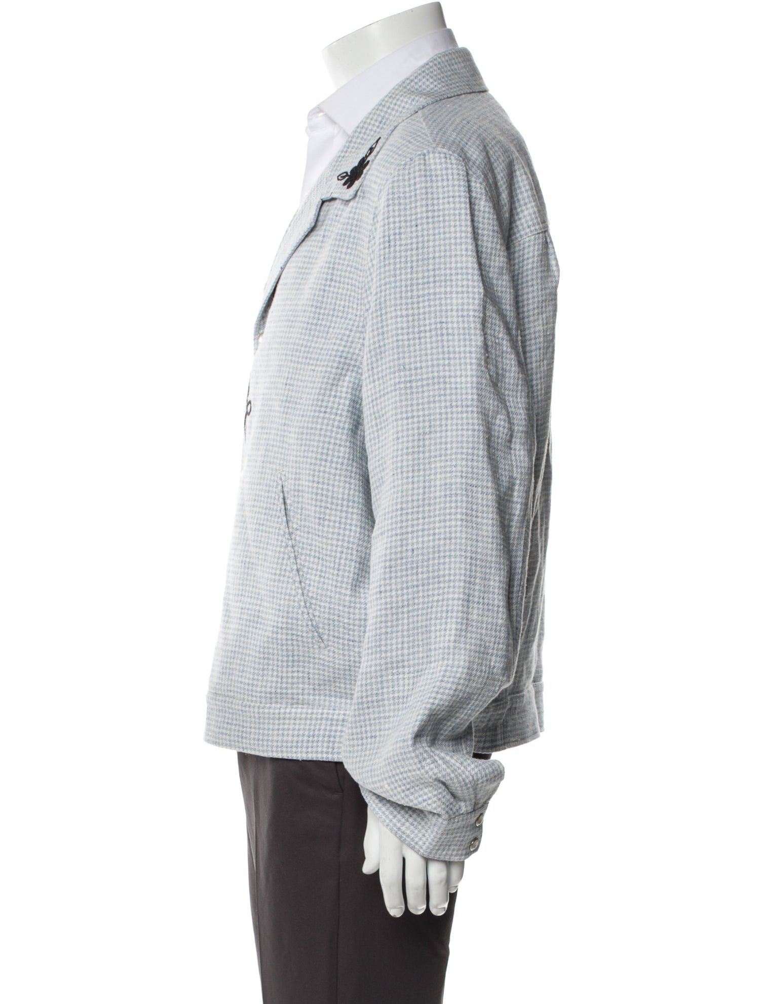 Second/Layer Linen Plaid Print Peacoat w/ Tags