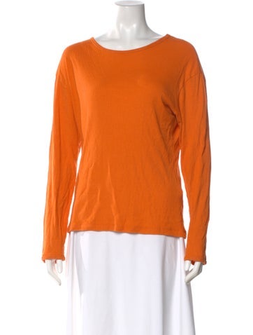 Pre-owned Second / Layer Crew Neck Long Sleeve Top In Orange