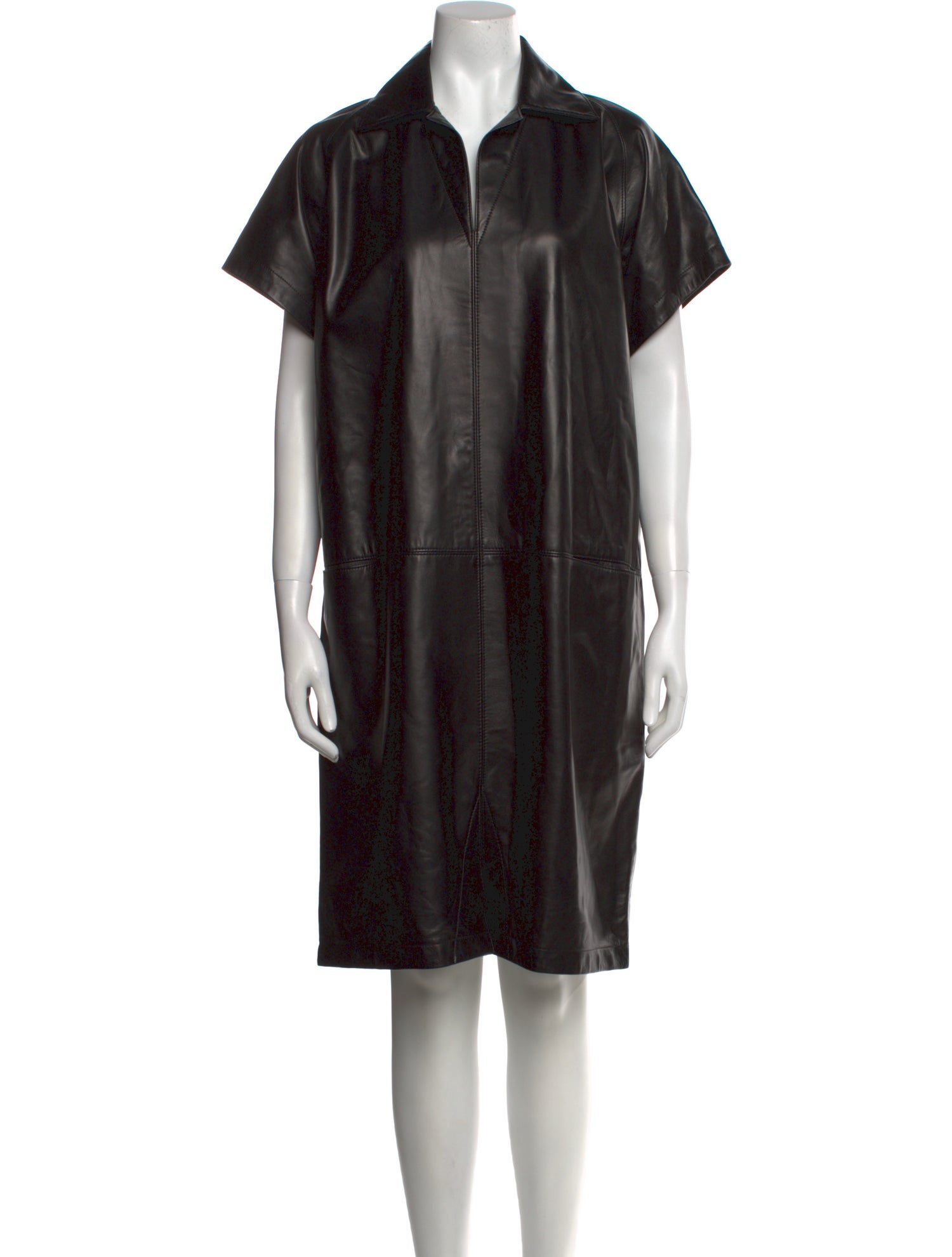 Shamask Leather Knee-Length Dress