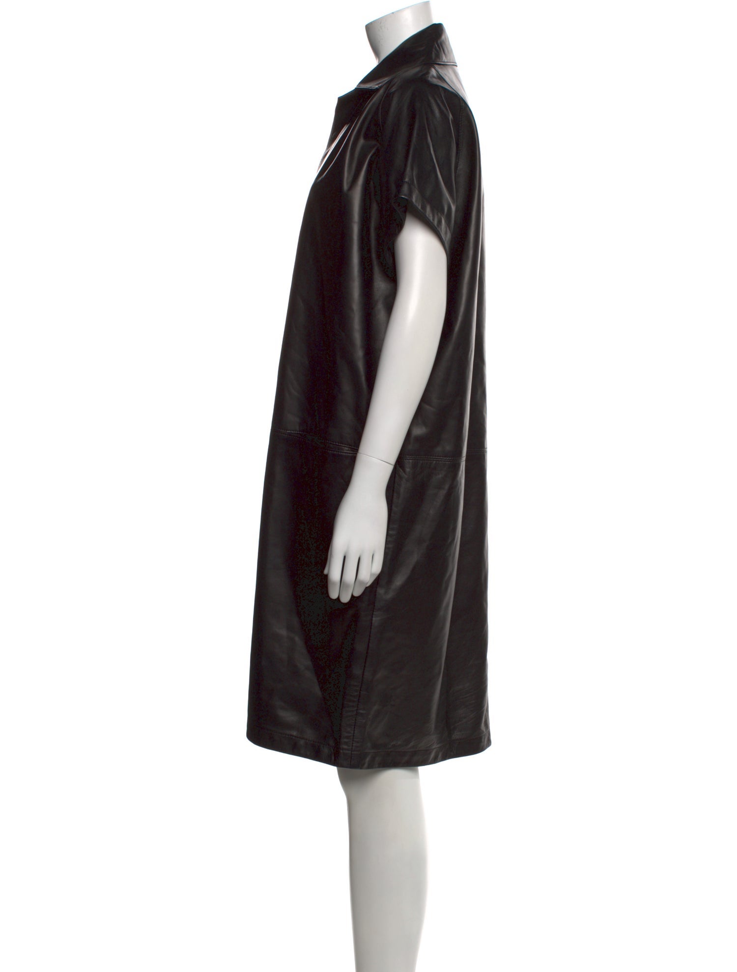 Shamask Leather Knee-Length Dress