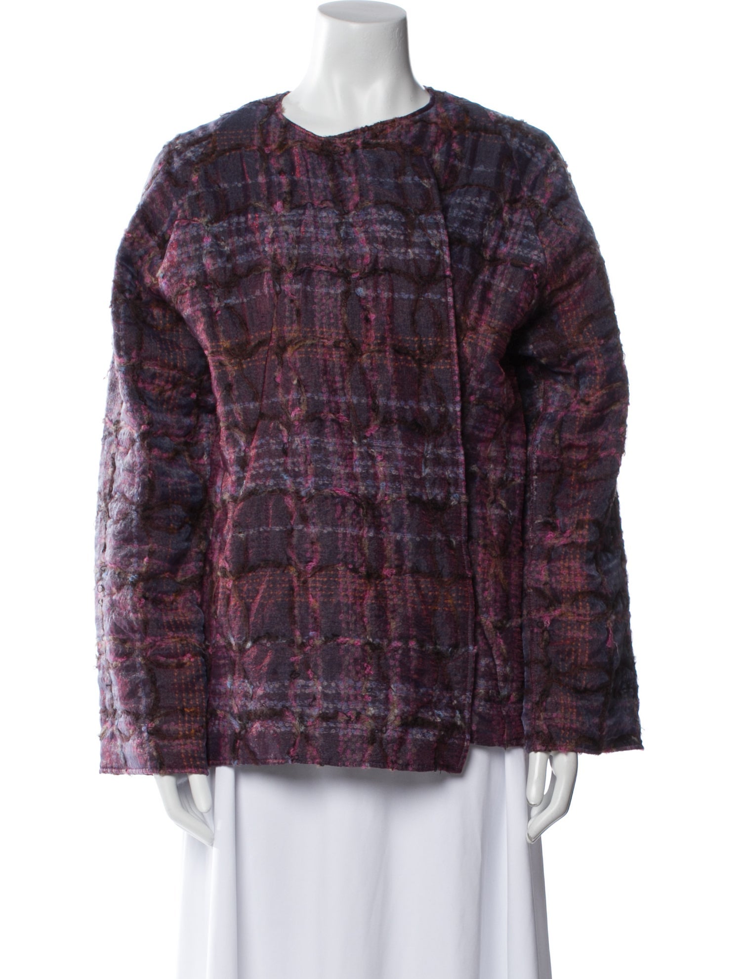 Shamask Wool Plaid Print Jacket w/ Tags