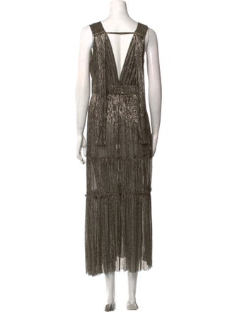 Sabina Musayev V-Neck Long Dress