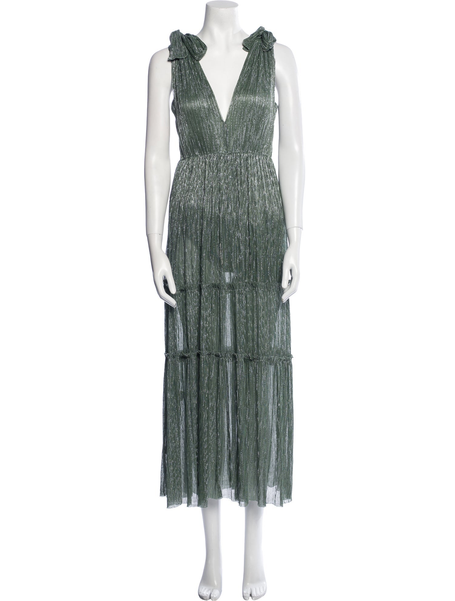 Sabina Musayev Plunge Neckline Long Dress - Green Dresses, Clothing -  WSMAU21607 | The RealReal