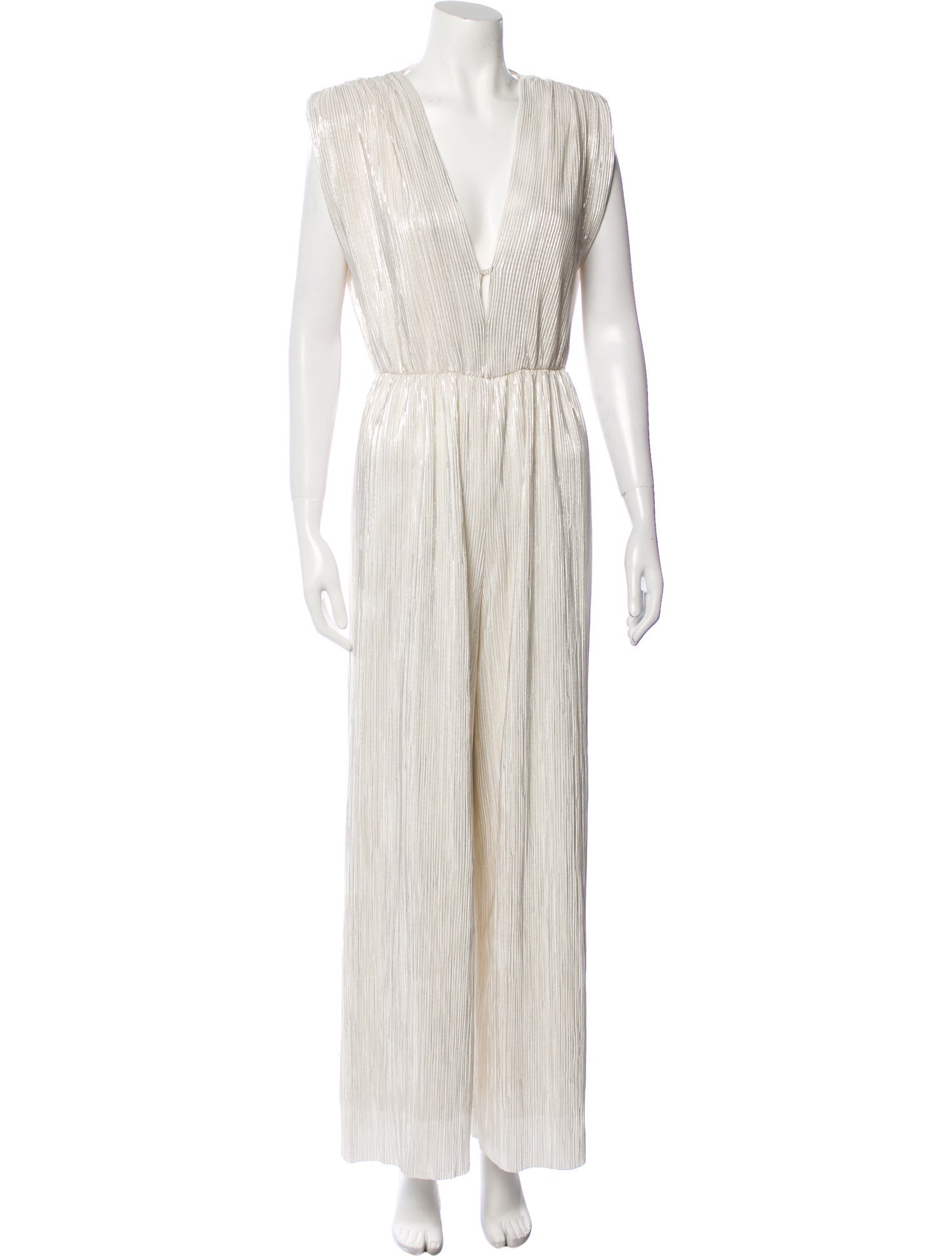 Sabina Musayev Striped V-Neck Jumpsuit