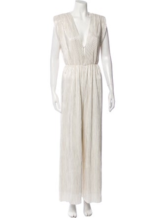 Sabina Musayev Striped V-Neck Jumpsuit