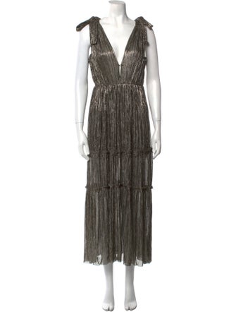 Sabina Musayev Plunge Neckline Long Dress