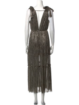 Sabina Musayev Plunge Neckline Long Dress