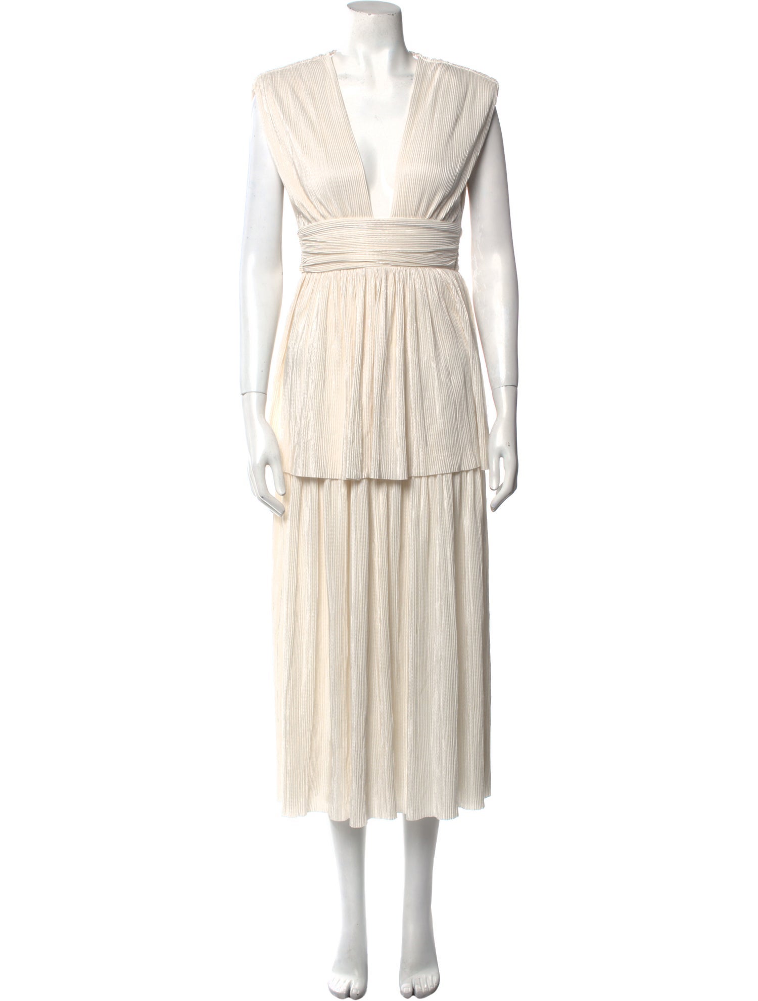 Sabina Musayev Plunge Neckline Midi Length Dress