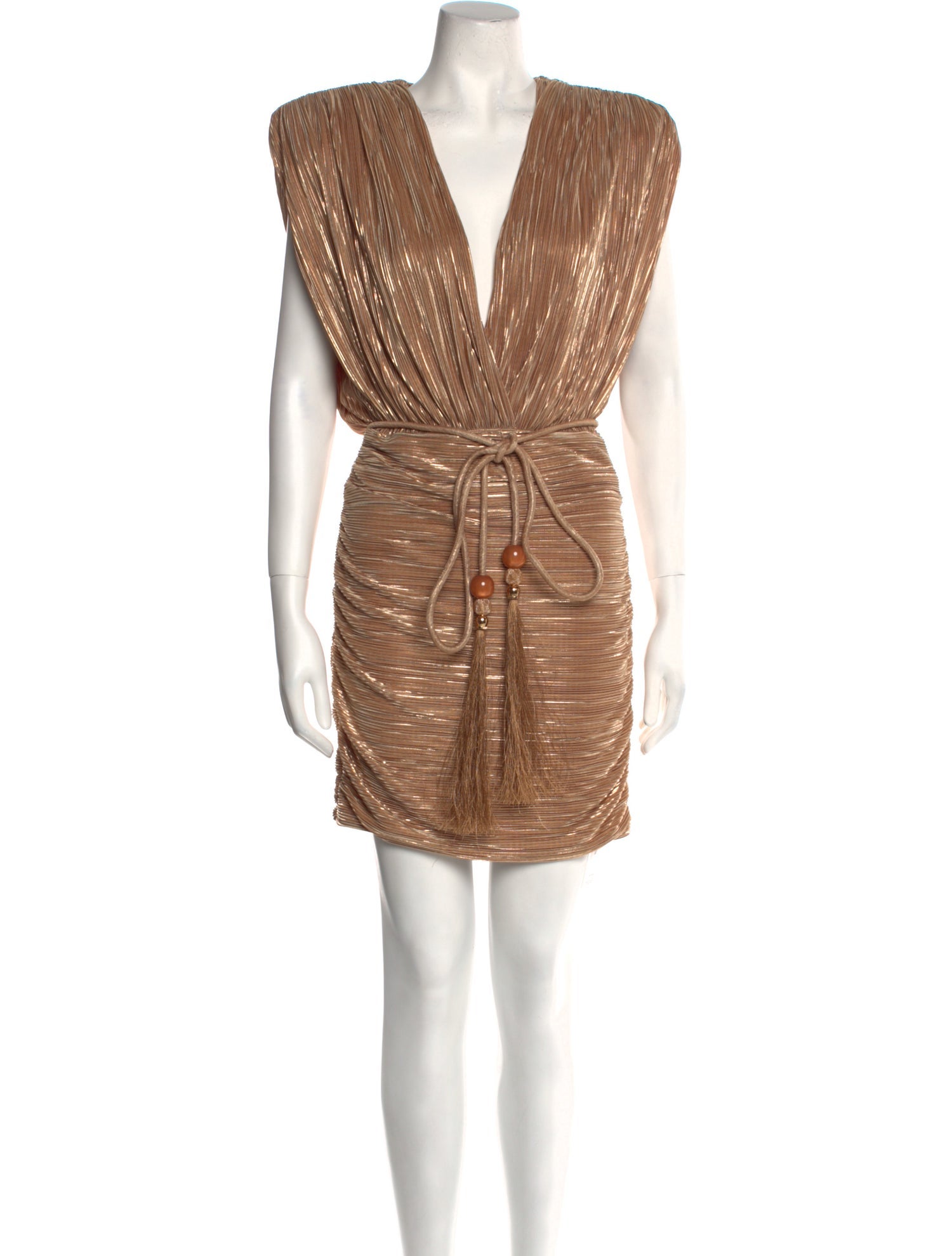 Sabina Musayev Plunge Neckline Mini Dress