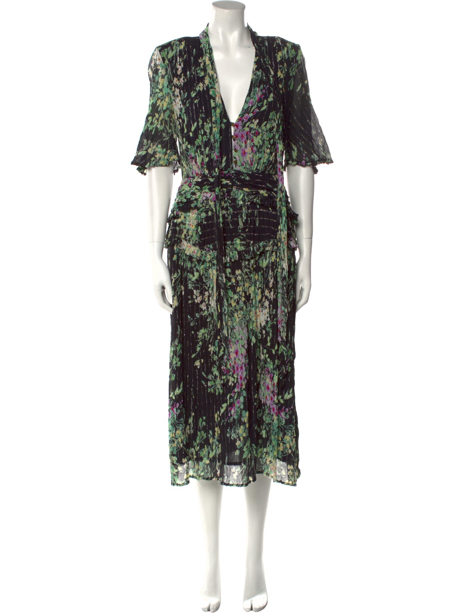 Sabina Musayev Floral Print Midi Length Dress