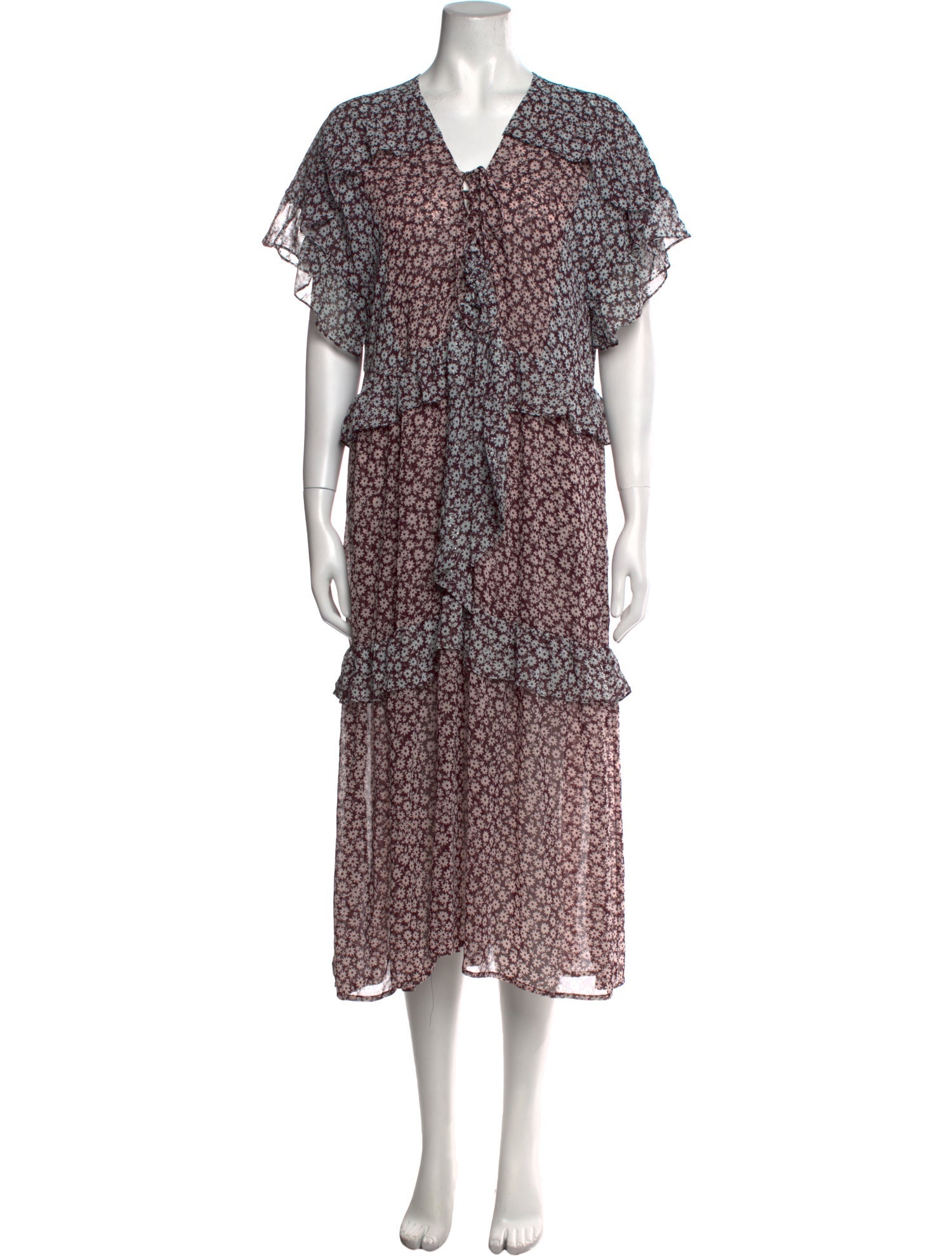 Sabina Musayev Floral Print Midi Length Dress