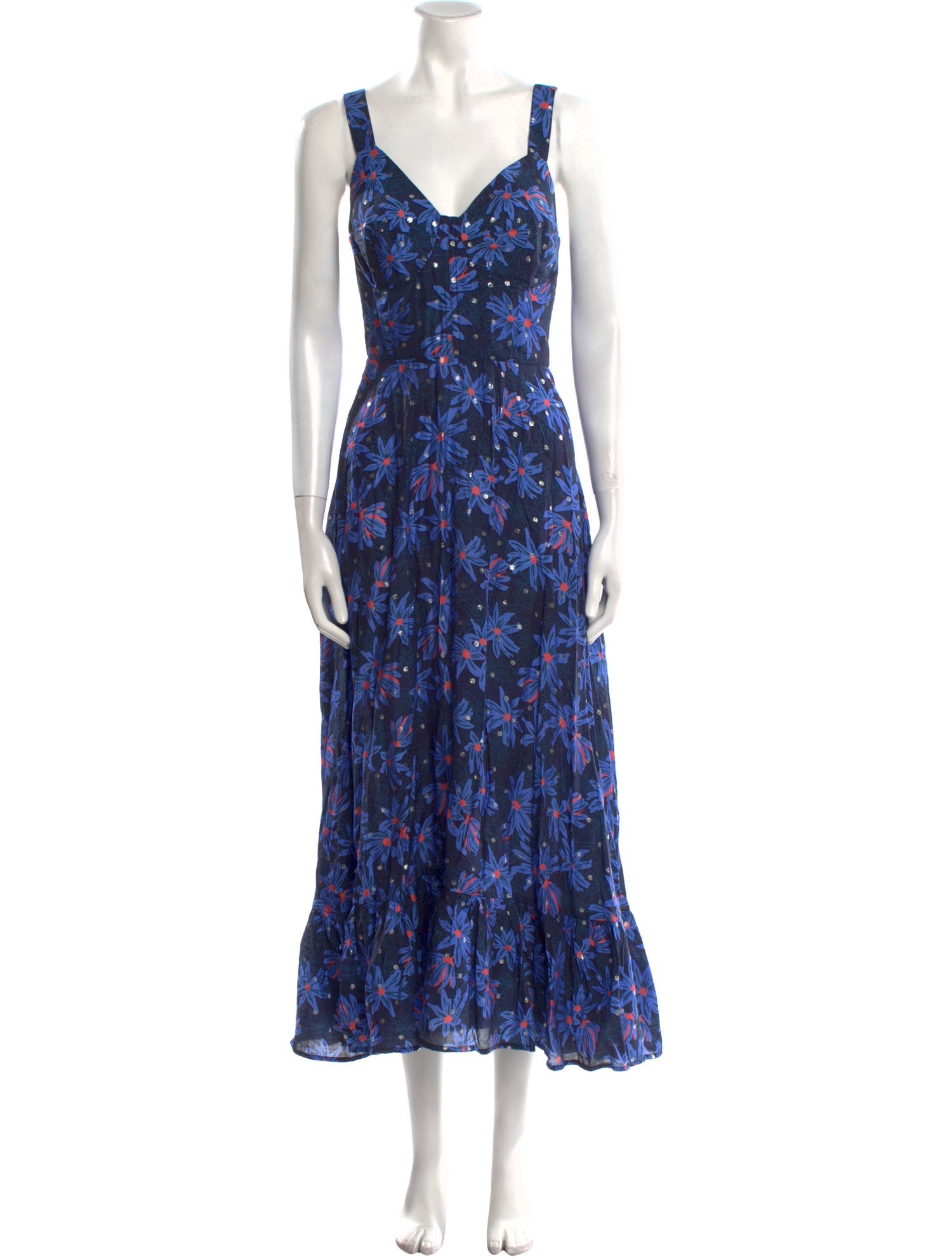 Sabina Musayev Floral Print Midi Length Dress