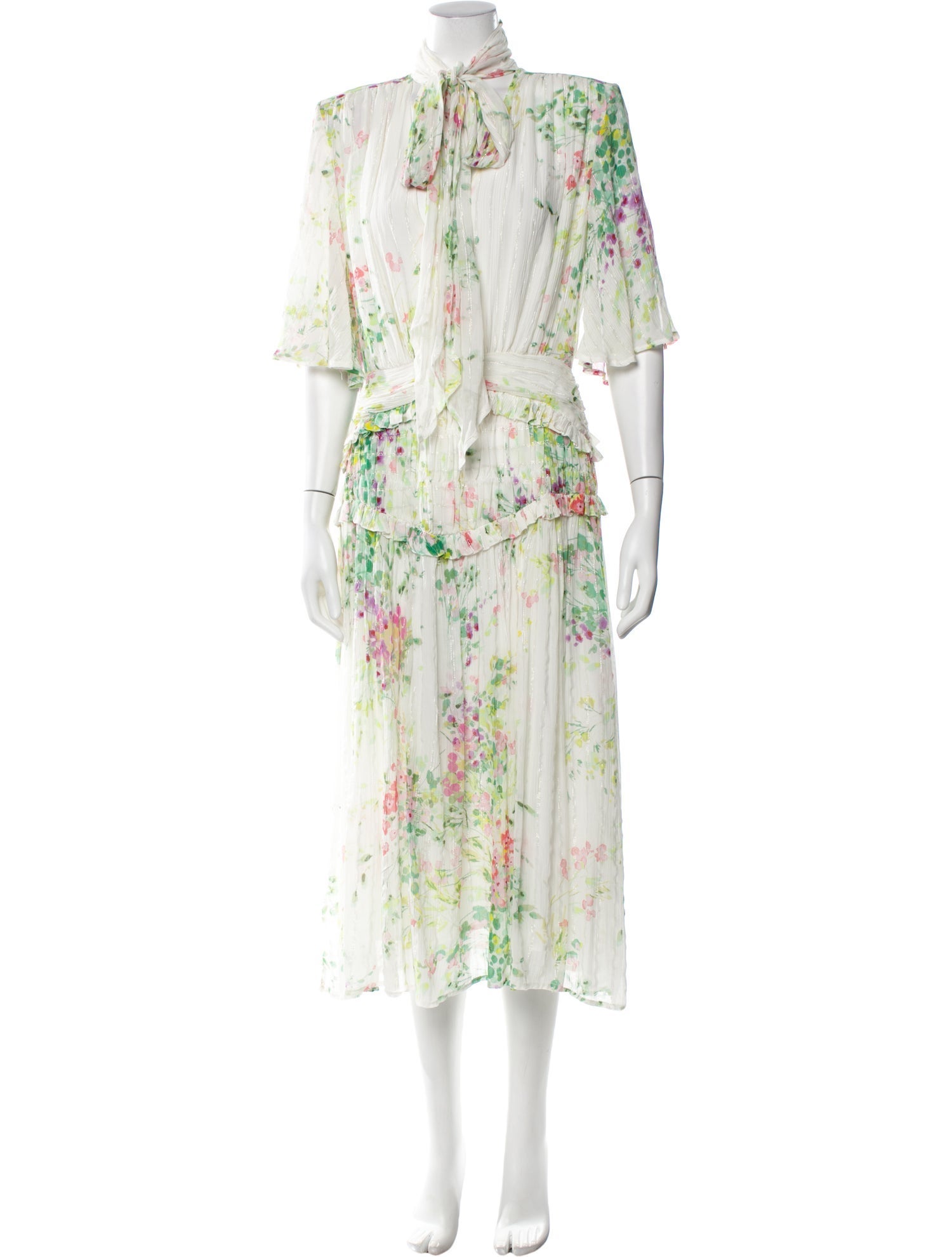Sabina Musayev Floral Print Midi Length Dress