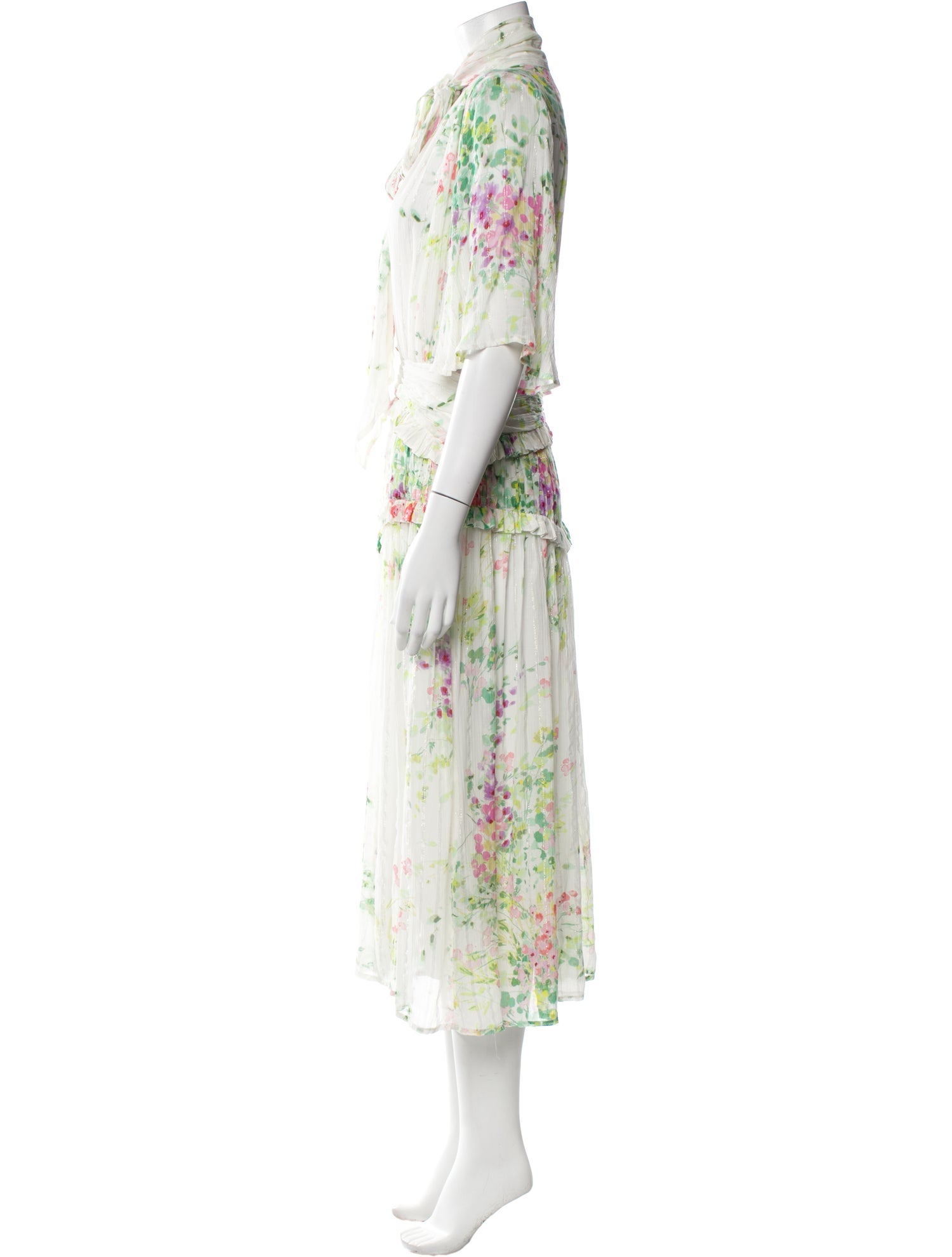 Sabina Musayev Floral Print Midi Length Dress