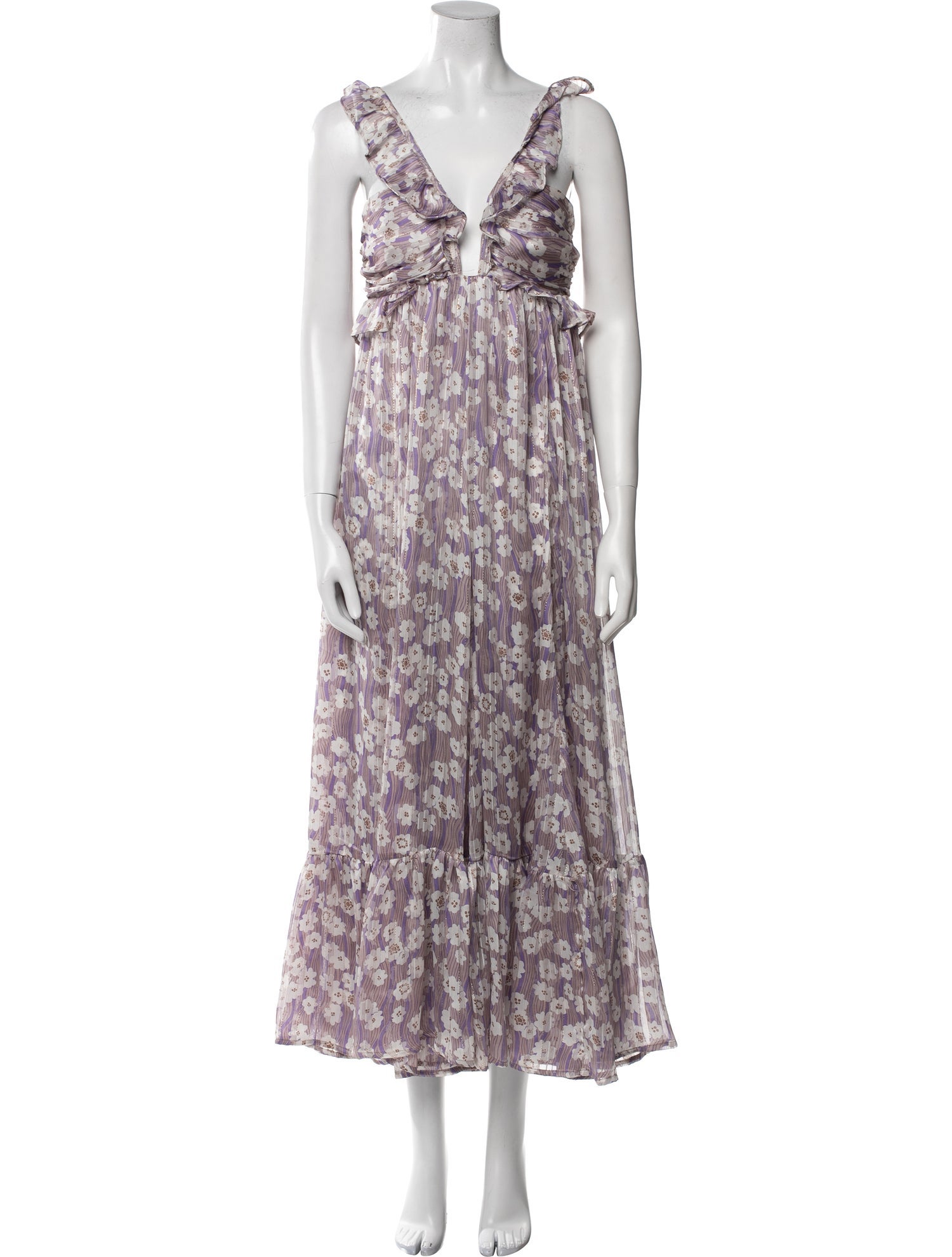 Sabina Musayev Floral Print Midi Length Dress