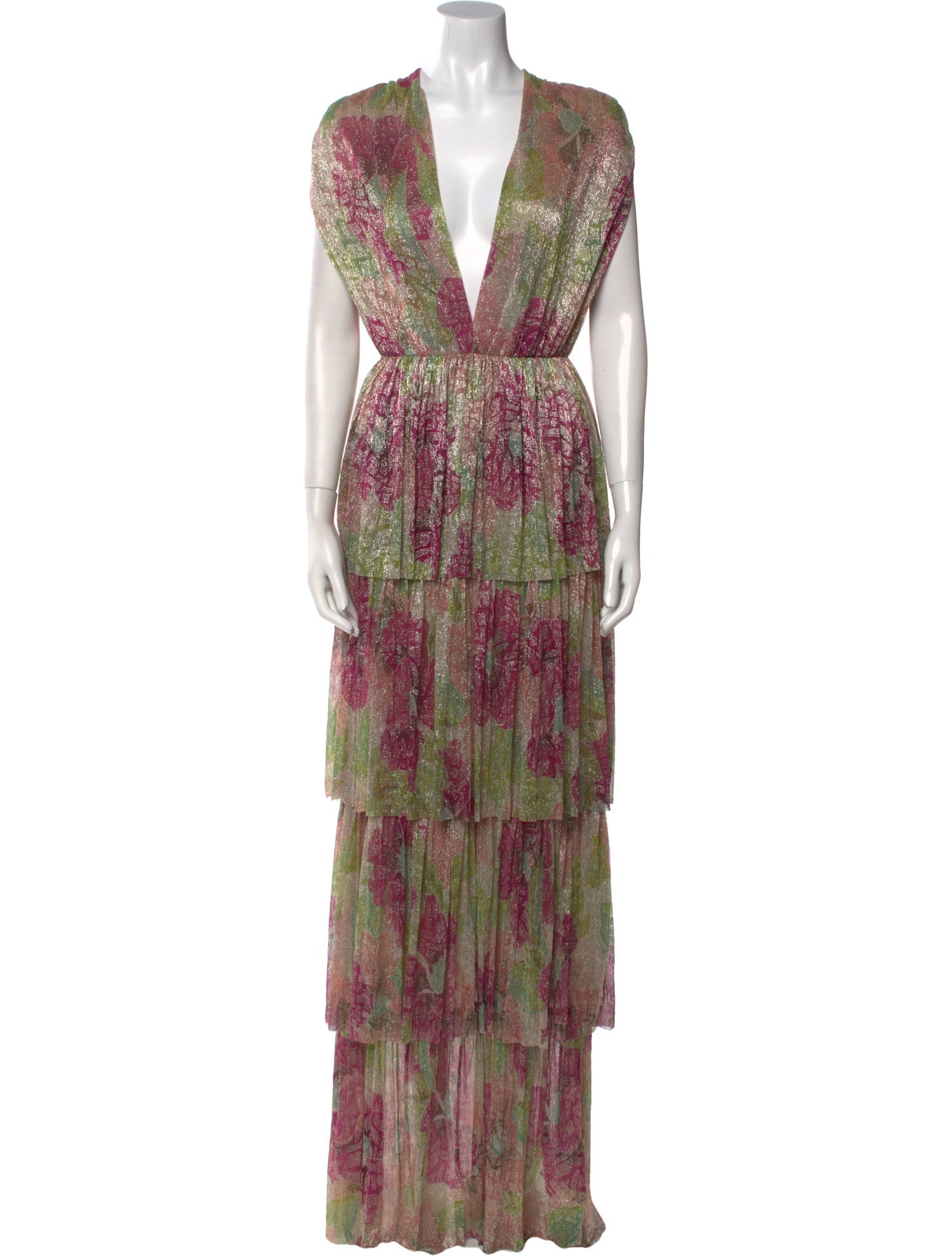 Sabina Musayev Printed Long Dress w/ Tags
