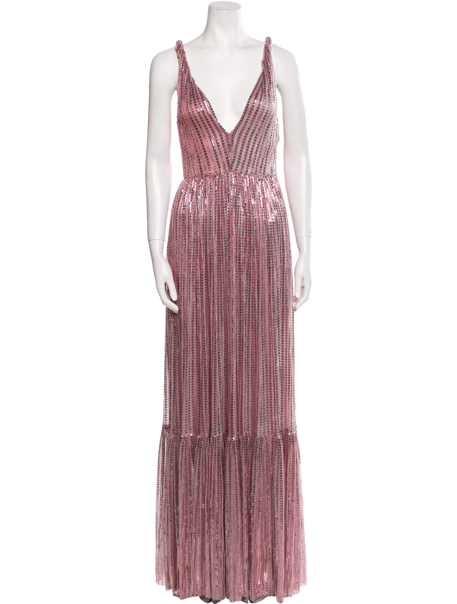 Sabina Musayev Striped Long Dress