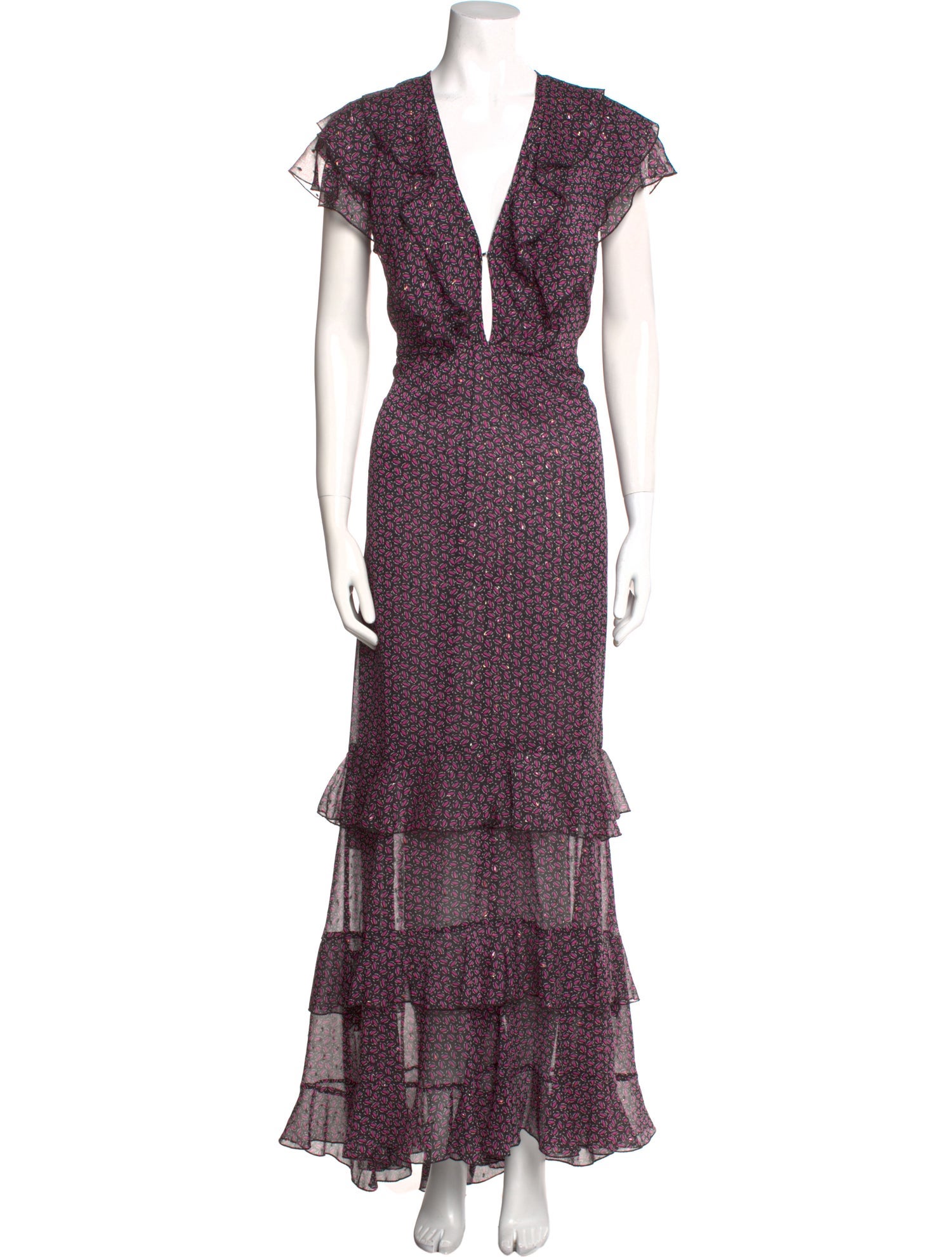 Sabina Musayev Floral Print Long Dress w/ Tags