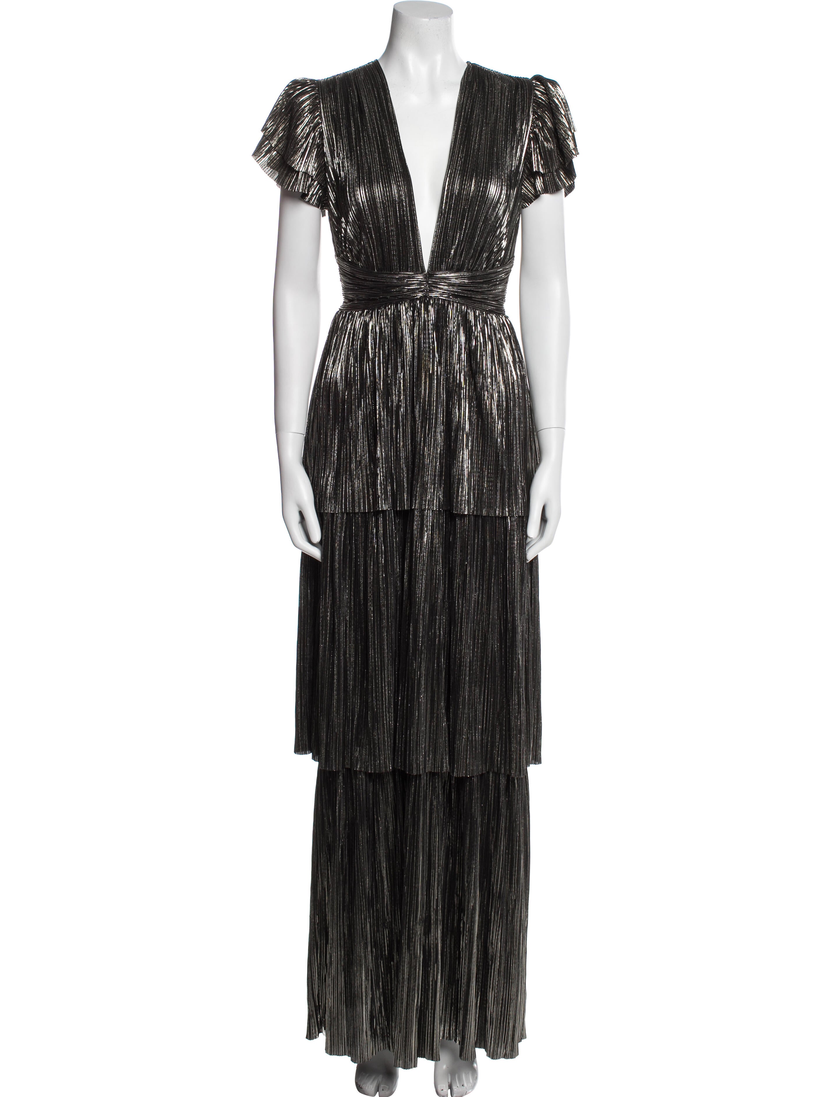 Sabina Musayev Striped Long Dress